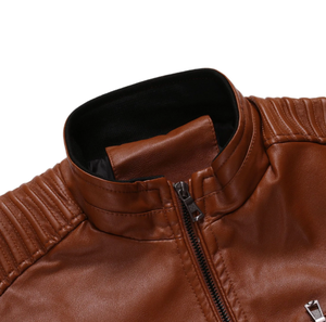 <b>Men's</b> High Quality <b>Jacket</b> <b>Long</b> Sleeved Coat Leather <b>Jackets</b> Motorcycle Punk PU Leather <b>Jacket</b> Custom Zipper up <b>jacket</b> for <b>men</b> - Product Image 5