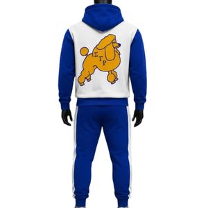 Conjunto de Sudadera y Pantalones de Felpa de Algodón para Mujer, Estilo Griego, con Capucha y Estampado de Poodle, Casual, Deportivo, de Dos Piezas - Product Image 2