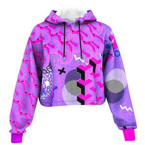 Sudadera Corta Personalizada para Mujer, 280 GSM, Transpirable, de Secado Rápido, con Estampado por Transferencia de Calor, Poliéster/Algodón - Product Image 4