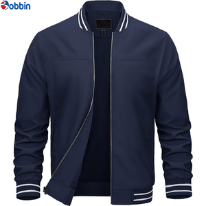 Chaqueta Varsity Personalizada Más Vendida, Chaqueta Bomber Negra para Hombre, Color Sólido, Cierre de Cremallera, Cuello Alto, Ropa Casual de Otoño - Product Image 3