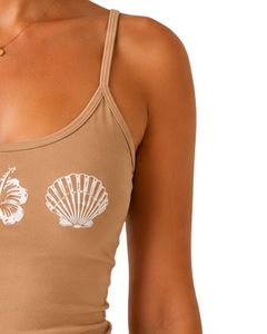 Beige Women Spaghetti Strap <b>Crop</b> Tank <b>Top</b> Sleeveless Slim Fit Summer Casual Printed Camisole Fashion Soft Stretch Streetwear - Product Image 4