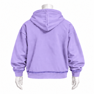 Sweat à capuche oversize à motif floral Lavande Bouquet Flowers, avec poche kangourou, style streetwear décontracté, haut d'hiver - Product Image 1