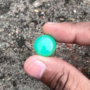 Crisoprasa Natural, Gema Suelta en Cabujón, 100% Genuina, Corte Brillante Redondo, Pulida, Certificada por Terceros - Product Image 3