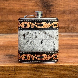 Petaca de peltre moderna de acero inoxidable de 7oz con bolsa de cuero mecanizada a mano, botella de whisky de Vodka, Petaca, fundas de cuero de vaca - Product Image 2