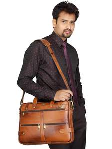 Bolso Bandolera para Portátil de Cuero Genuino Ecológico, Estilo Clásico Moderno Coreano, Casual, Impermeable, Ligero, Gran Capacidad - Product Image 6