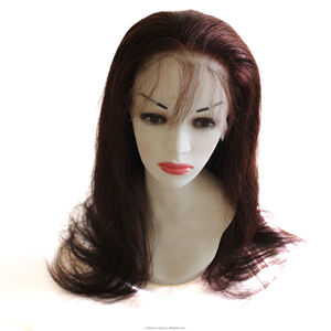 Peluca de la mejor calidad, hecha a mano, 100% color marrón ceniza ombre, natural, HD, transparente, con encaje frontal completo, larga y lisa. - Product Image 3