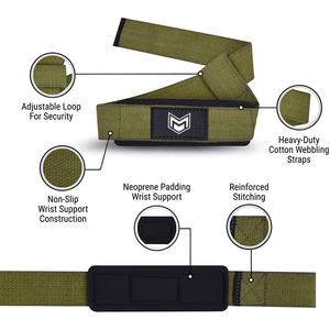 Hot Sale Green <b>Gym</b> Weight Lifting <b>Wraps</b> Straps Heavy Duty Cotton Lifting Straps Custom Bar Pull up Weight Lifting <b>Wrist</b> Straps - Product Image 2