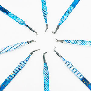 Pince à cils bleue très vendue, pointe en fibre pour volume intense, maintien optimal, précision chirurgicale, en acier inoxydable de qualité supérieure - Product Image 1