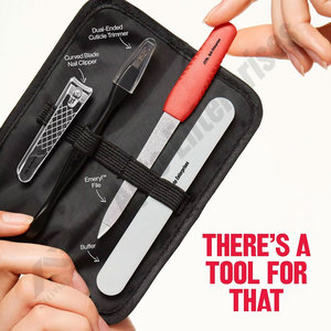 Kit Esencial de Manicura con Estuche de Viaje, Set de Manicura para el Cuidado de las Uñas, Cortacutículas de Doble Punta, Cortauñas de Hoja Curva - Product Image 5