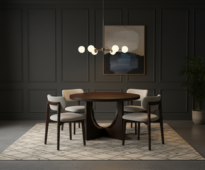 Table basse moderne avec 4 chaises en bois de caoutchouc et chêne, design durable et léger, garantie 1 an, ensemble compact pour salon - Product Image 4