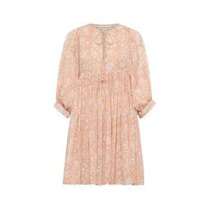 Vestido Mini Kyra Hecho a Mano de Alta Calidad en Color Albaricoque Rosado, Impreso con un Diseño Tradicional de Bloques Jaal - Product Image 2