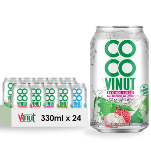 Coco Vinut 100% agua de coco jugo de lichi embotellado HALAL KOSHER sin azúcar añadido muestra gratis Etiqueta Privada OEM ODM al por mayor - Product Image 1