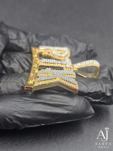 Collar Personalizado PTK Hiphop con Colgante de Moissanita y Letra Chapada en Oro sobre Plata 925, Brillante y Redondo, para Regalo Unisex en Fiestas - Product Image 3
