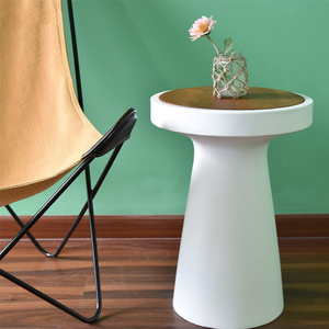 Modern <b>Round</b> <b>Concrete</b> Side <b>Table</b> Cement End <b>Table</b> Minimalist Hourglass Stool Garden Furniture Outdoor Indoor <b>Coffee</b> <b>Table</b> - Product Image 2