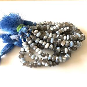 Cuentas de Ópalo Bicolor Azul Natural Facetadas en Forma de Rondelle para Joyería, Hilo de Piedras Sueltas - Product Image 2