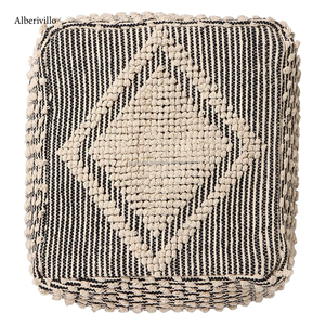 Pochette marocaine pour maison, chaises repose-pieds en coton au Design diamant, style Boho - Product Image 2