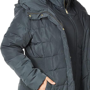 2026 <b>Women's</b> Long Hooded Puffer <b>Coat</b> Solid Color Zipper Closure Full Sleeve Winter Warm Outerwear Thick Polyester Fiber Filling - Product Image 6