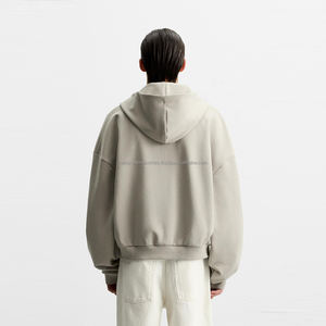 Logo personnalisé Sweat à capuche surdimensionné lourd pour hommes 600 GSM coton biologique France Terry Boxy veste d'hiver - Product Image 4