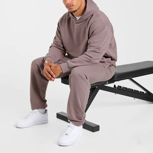 Conjunto de chándal de 2 piezas con capucha y pantalón para hombre, al por mayor, de color liso, con logotipo personalizado, a bajo precio y con MOQ bajo - Product Image 6