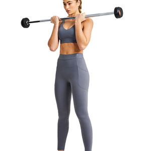 OEM Custom Women's High Waist Gym Fitness Activewear Set 2 Piece Bra <b>Leggings</b> Solid <b>Pattern</b> Seamless Yoga Wear - Product Image 3