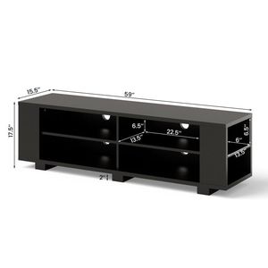 8 supporto TV in legno a scaffale aperto per TV a schermo piatto fino a 65 pollici - Product Image 5