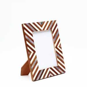 Geometric 3D Cube Inlay Wooden Picture Frame Bone Inlay Tabletop Photo Frame Wholesale Custom Desk <b>Framing</b> - Product Image 3