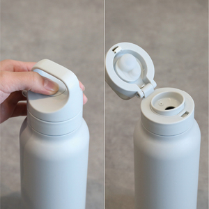 Bouteille d'eau froide en acier inoxydable de 600 ml, isolée sous vide, avec couvercle à ouverture facile, anti-fuite, bouteille de sport avec poignée à boucle pour le doigt - Product Image 2