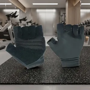 Guantes Deportivos Profesionales Unisex Negros de Medio Dedo, de Cuero PU y Malla Transpirable, con Correa Ajustable para la Muñeca, para Levantamiento de Pesas y Gimnasio - Product Image 6