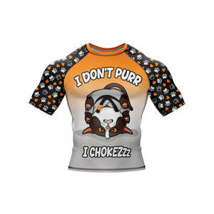 Custom Short <b>Sleeve</b> Men's MMA Rash Guard-Breathable Comfortable Custom Logo OEM Service High Quality Custom Color & Material - Product Image 3