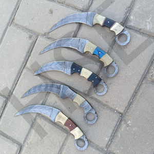 มีดคารัมบิตเหล็กดามัสกัสตีขึ้นรูปด้วยมือ ด้ามจับสั่งทำพิเศษ - Product Image 6