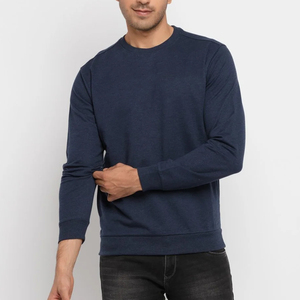 Sweat-shirt à col rond pour homme, coupe classique, couleur unie, tricoté, 100% coton, vêtement décontracté pour l'automne - Product Image 1