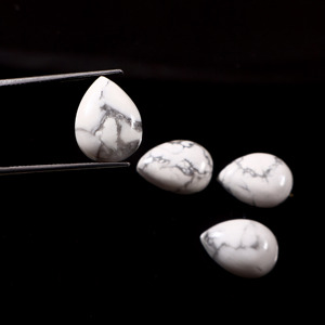 Cabochon en howlite blanche naturelle de qualité supérieure, forme poire, 4x3 mm, poli et lisse, pierre précieuse non montée pour bague, pendentif, boucles d'oreilles, collier - Product Image 1