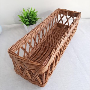 <b>Square</b> Rattan <b>Basket</b> Diagonal Weave Handmade Eco-Friendly Natural Rattan Storage <b>Baskets</b> Modern Multifunction Artex Green Earth - Product Image 4