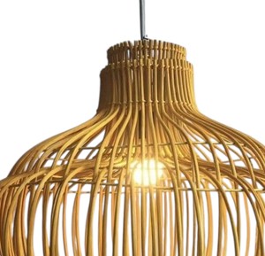 Creative Pumpkin Design Natural Rattan Lampshade Handmade Woven Ceiling Pendant <b>Light</b> <b>Fixture</b> <b>Rustic</b> Chandelier Lamp For Interio - Product Image 3
