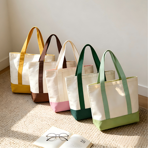 Sacs fourre-tout en toile de coton avec poche et poignée, style classique, impression de logo personnalisé, pour toutes les saisons, décoration de fêtes, cadeau, shopping - Product Image 3