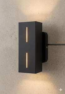 Minimalist Black Rectangular Aluminum <b>Wall</b> Lamp <b>LED</b> 2700K Soft Warm White Indoor <b>Lighting</b> <b>Dimmable</b> Switch Control - Product Image 2