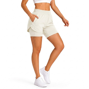 Shorts Deportivos de Alta Calidad para Mujer, Doble Capa, Personalizados, 2 en 1, para Correr y Yoga, Cintura Alta, Holgados, Casuales - Product Image 3