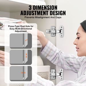 Set da 40 Cerniere per Ante di Armadi da Cucina, Apertura a 100 Gradi, Chiusura Morbida, Cerniere Nascoste per Mobili - Product Image 4