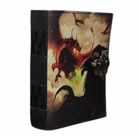 New Era Drachen-Print Hardcover-Leder-Tagebuch Skizzenbücher Handgefertigt mit Büttenrand Genähte Bindung Hochwertig 100 Blatt Geschenk