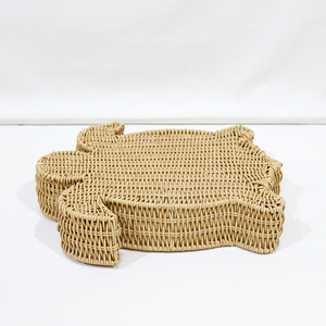 Bandeja de Servir de Ratán PE Hecha a Mano con Diseño de Tortuga, Bandeja Decorativa sin Acabado para Uso Residencial - Product Image 6