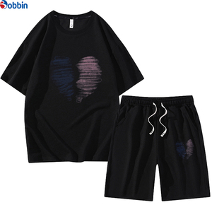 Conjunto de Verano Personalizado de Ropa Urbana para Hombre, Camiseta de Cuello Redondo con Estampado de Alta Calidad y Pantalones Cortos Transpirables para Hombre - Product Image 1