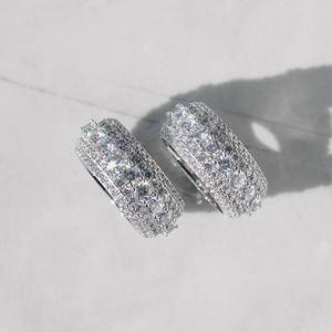 Moissanite Eternity <b>Ring</b> Set Round Brilliant Cut Channel Setting Sterling <b>Silver</b> Gold Plated Luxury Unisex Wedding Jewelry - Product Image 1