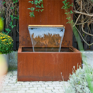 Fuente de Agua para Jardín de Diseño Moderno, Resistente a la Intemperie, de Acero Corten, Personalizable, con Acabado Rojo Oxidado - Product Image 3
