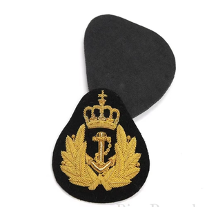 High Quality OEM Merchant Royal Hand Embroidery Gold Bullion Badge Crest Patch Customized Blazer Hat 3D Sew-On Shiny wire 2026 - Product Image 4