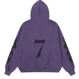 Sweat à capuche zippé Y2K personnalisé, délavé à l'acide, imprimé graphique strass, coupe oversize, streetwear, molleton de haute qualité, épais pour l'hiver - Product Image 2