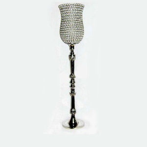 Luxury Silver Crystal Candelabra Set Of 3 Elegant Beaded Chandelier Table <b>Top</b> Centerpiece For Wedding Event Decoration - Product Image 3