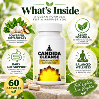 Capsules à base de plantes Candida Cleanse pour l'équilibre digestif quotidien et le bien-être intestinal, 60 capsules, OEM ODM Marque privée