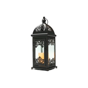 Support de bougie en fer avec découpes florales, noir, 15 pouces, fait main et écologique, durable pour les activités religieuses, utilisation intérieure/extérieure - Product Image 2
