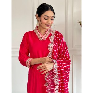 Hermosa parte superior e inferior de ropa de fiesta con Conjunto elegante de tamaño Dupatta XL - Product Image 2