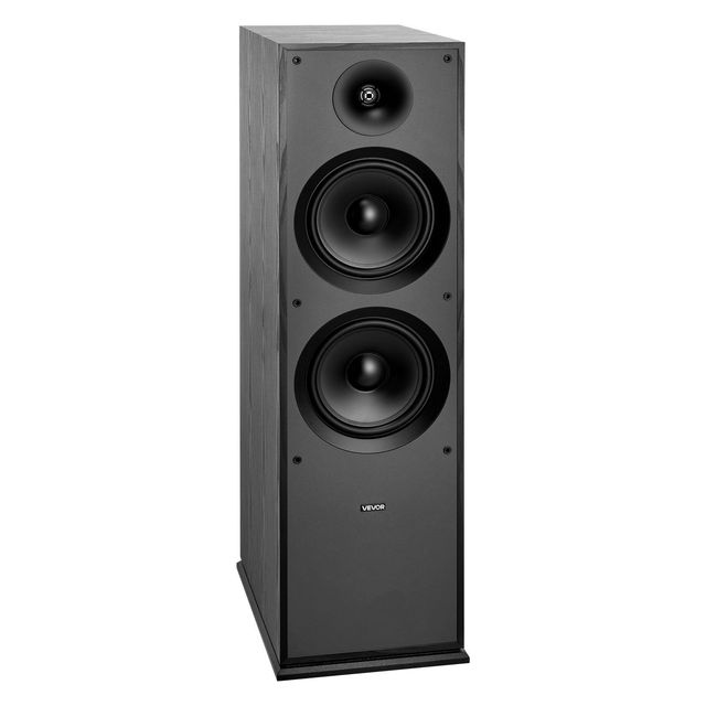 Single 2-Way Floor-Standing Tower Speaker 1-Inch Tweeter Dual 8-Inch Woofers 600W Peak Power 50Hz–20kHz Frequency Response